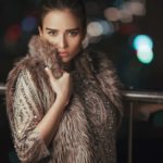 model with fur coat